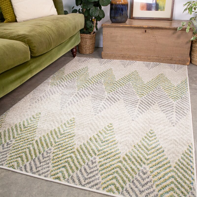 Stories Harty Green Grey Rug Wayfair Co Uk